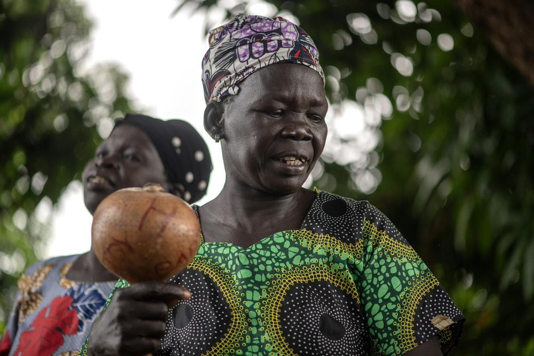 A woman leading worship in Northeast Africa