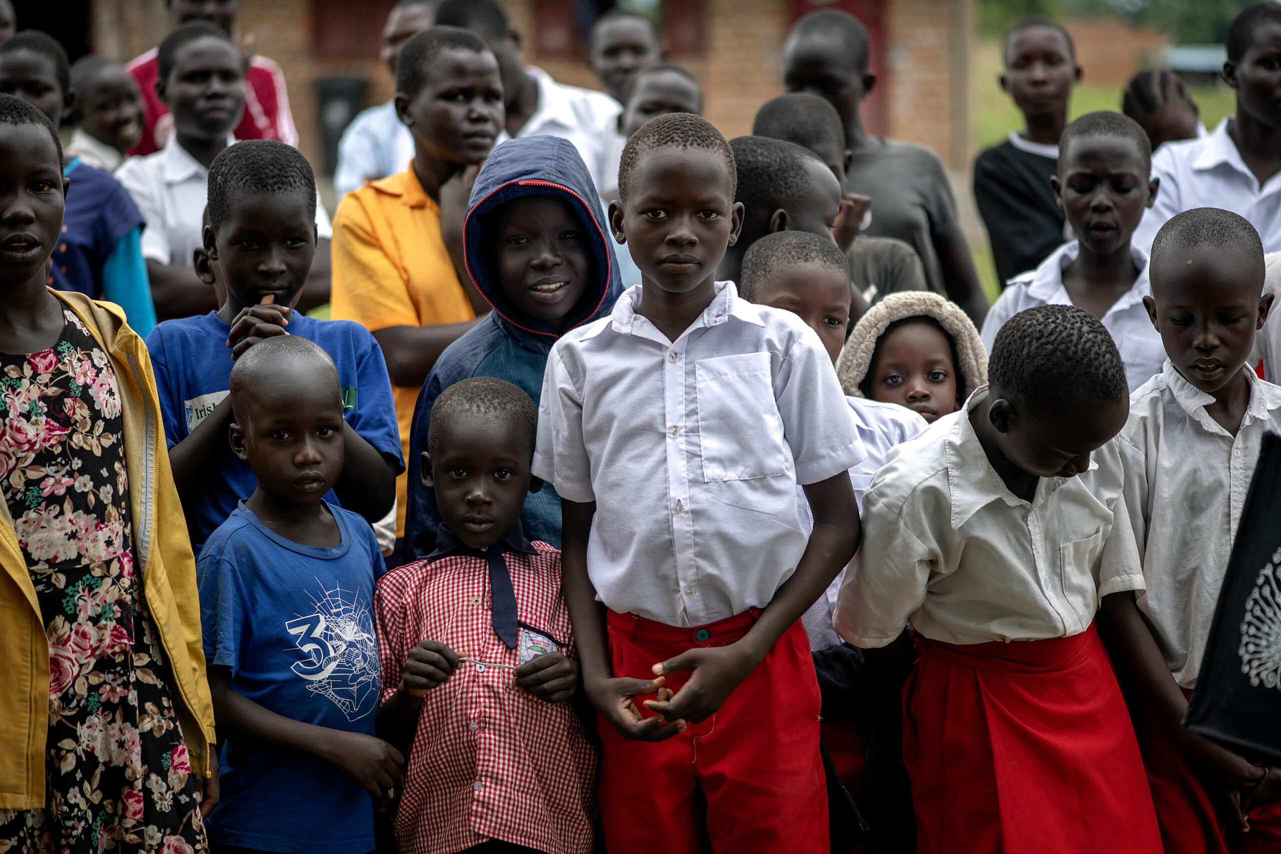 Children gathered outside their school in Kajo Keji, part of a growing church community