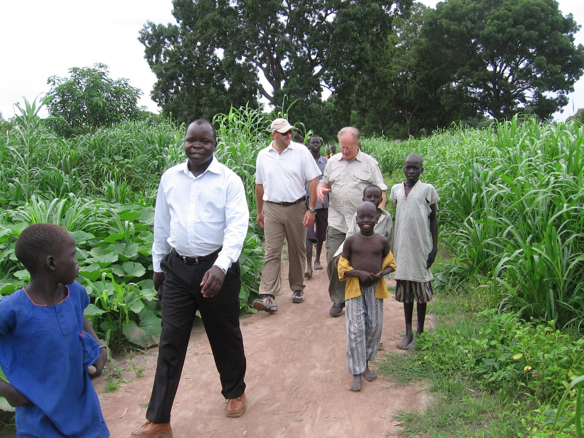 David Kaya, Bob Funk Jr., and Dana Crawford on the first trip to South Sudan, 2006